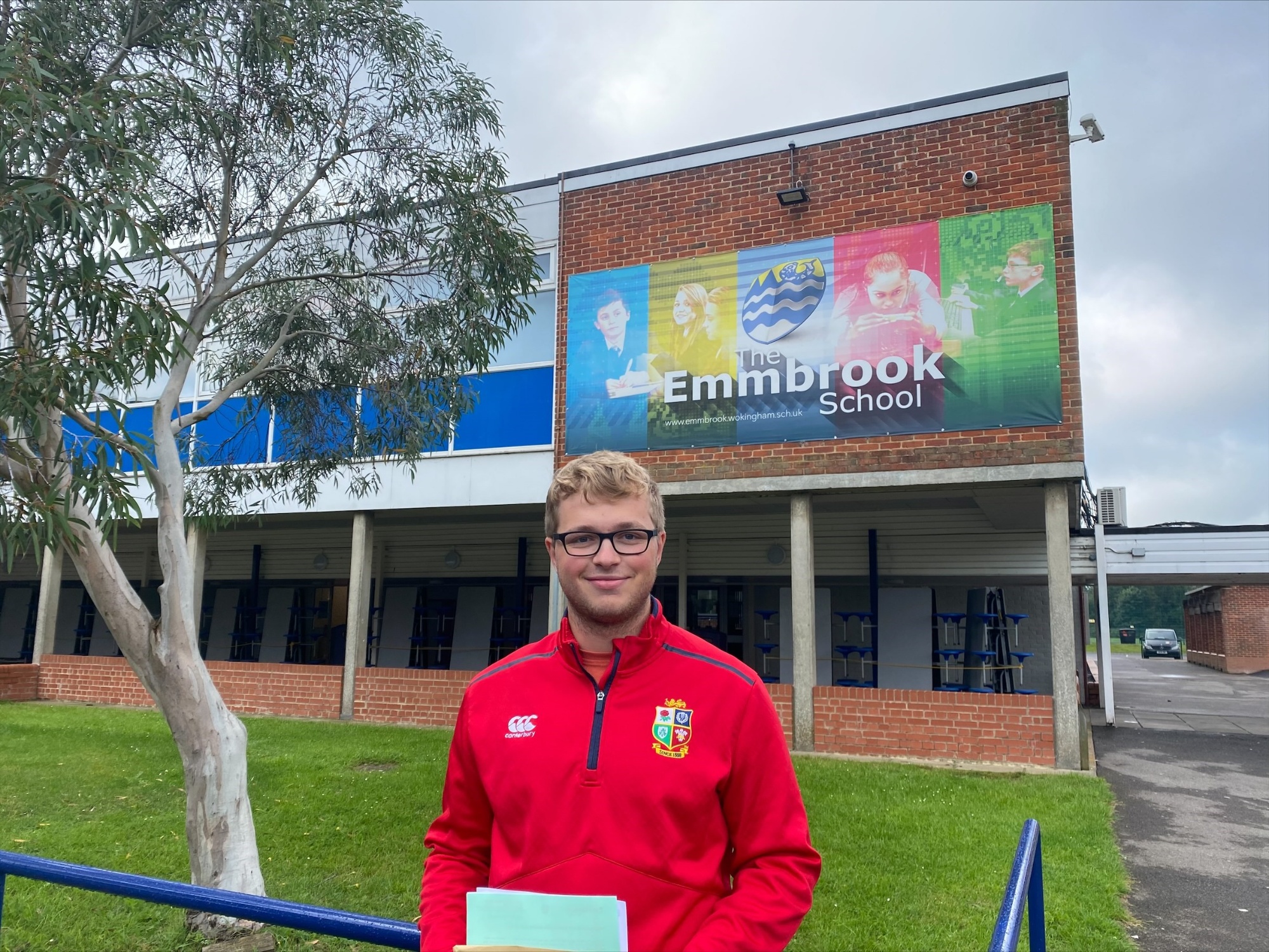 Student celebrating results